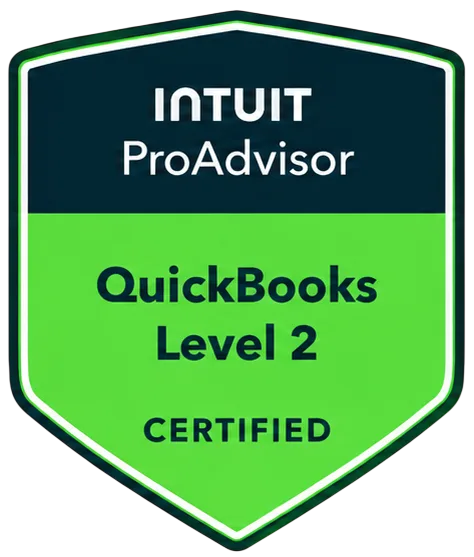 Intuit ProAdvisor QuickBooks Level 2 certified badge